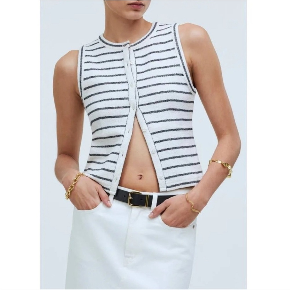NWT Madewell Split-Crewneck Cardigan Tank in small
